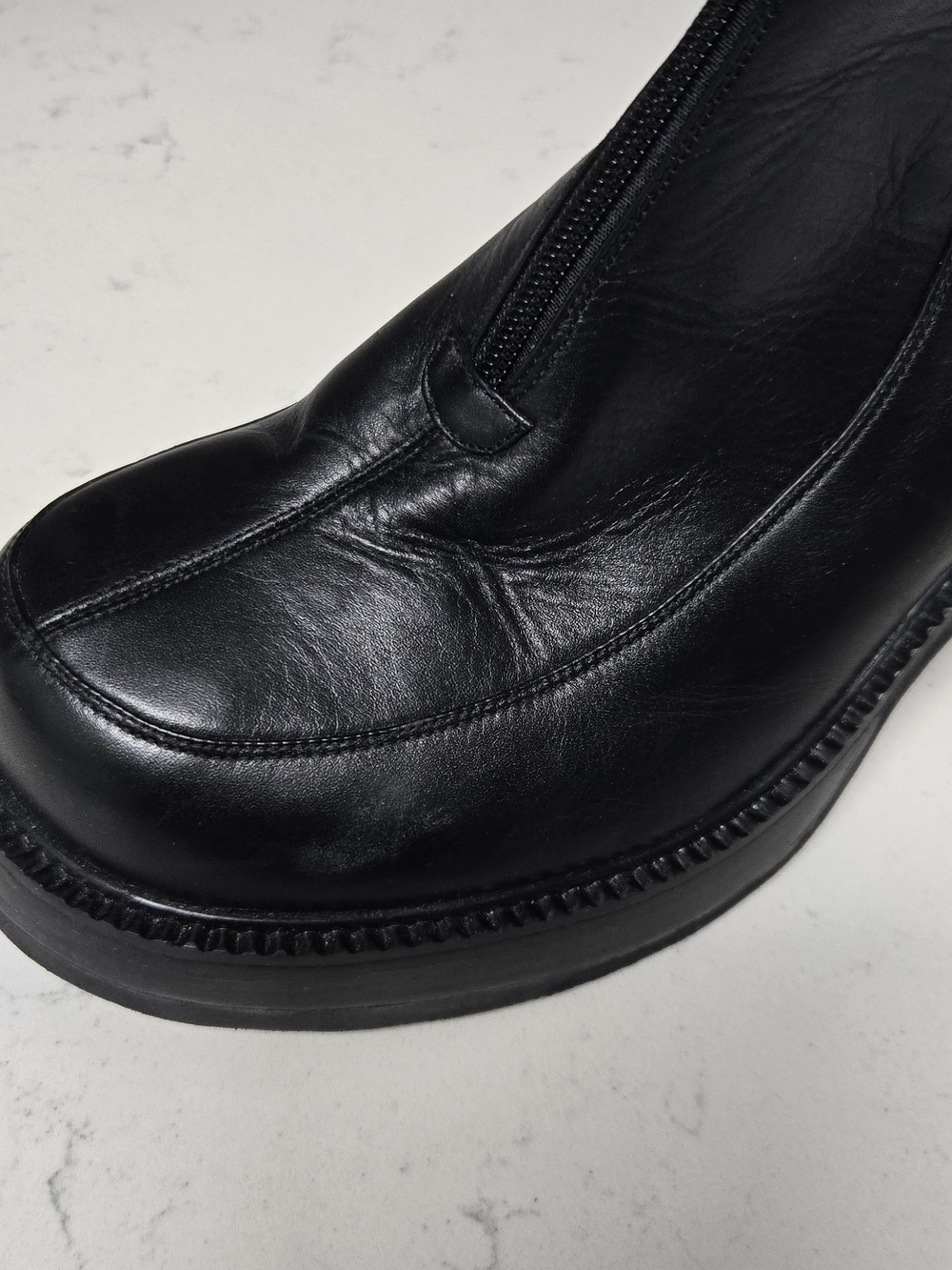 Peerage Women's Black Leather Platform Boot Size 12 WW - Picture 11 of 16
